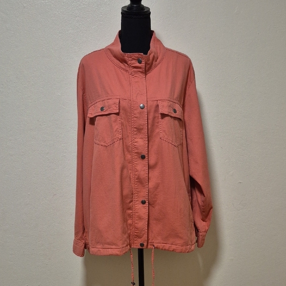 CJ Banks Women's Coral Zip-up Snap-up Jacket Sz 3X Great Condition - Picture 1 of 12
